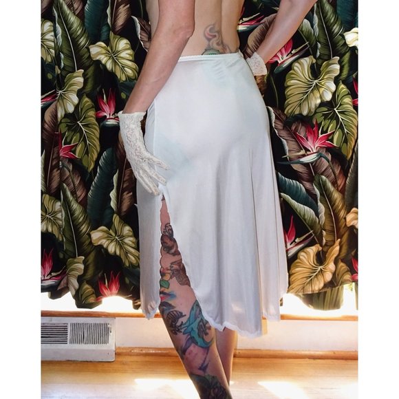 Vintage White Shadowline Half Slip S pinup retro undergarment lace slip skirt - Picture 6 of 10